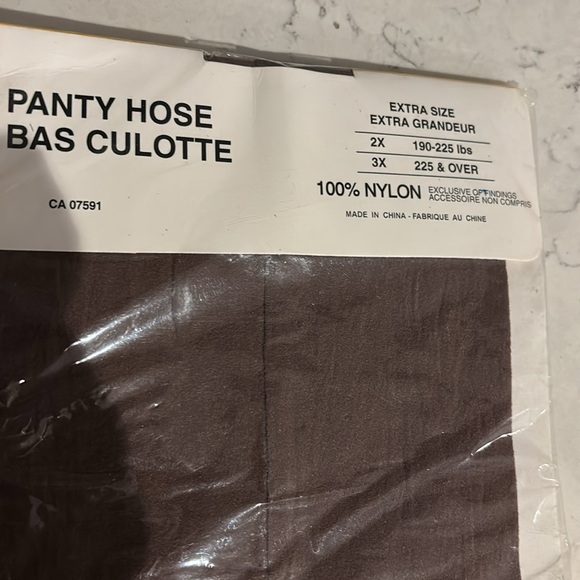 Fashion Queen size by Jeannie chocolate brown  Taupe pantyhose XX - Picture 6 of 7